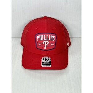 Philadelphia Philles Hat Red 47 Brand Trucker Adjustable Snapback Squad Cap MLB